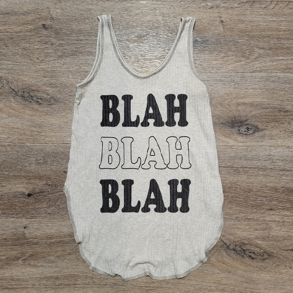 Indie Sleeze Gray Tank Top with Black Text